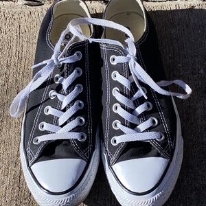 Converse Black Canvas Low-Top Sneakers with White Trim